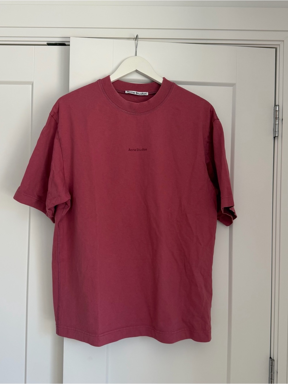 Acne Men's Short Sleeve Tee — Rose Red